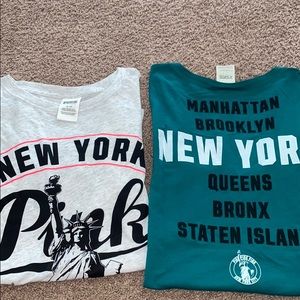 pink by victoria secret nyc tops lot of 2